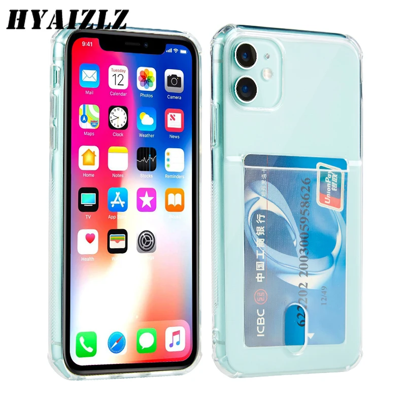 Прозрачный чехол для iPhone 12 11 Pro Max XS XR SE2 7 8 Plus Мягкий противоударный из ТПУ с