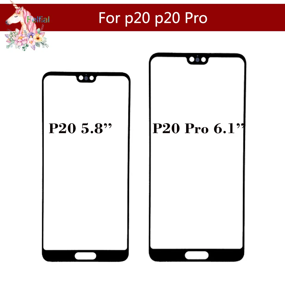 10pcs/lot For Huawei P20 / P20 Pro Touch Screen Front Glass Panel TouchScreen LCD Outer Display Lens P20 Front Glass Replacement