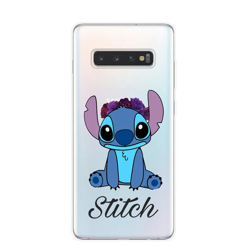 Милые чехлы для телефонов Disneys Stitch для samsung S10 S9 S8 Plus S10e 5G S6 S7 Edge S10Lite, Прозрачная силиконовая Мягкая задняя крышка - Цвет: T5964