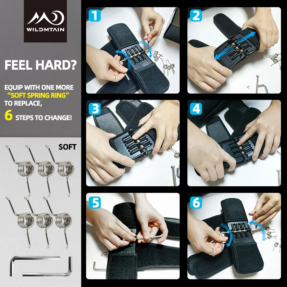 Tanie WILDMTAIN ulepszony wzmacniacz kolana, 2 sztuk para, wsparcie wspólne wsparcie ochraniacze na kolana Protector, oddychające antypoślizgowe wsparcie kolana Brace