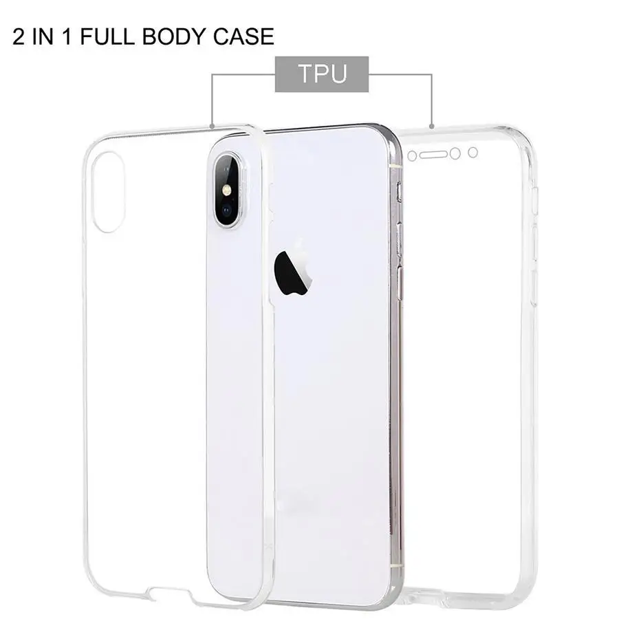 100 шт 360 градусов полный защитный чехол для iPhone 11 pro max мягкий прозрачный TPU чехол для iPhone X XS MAX XR 7 8 6 6S Plus 5 5S SE