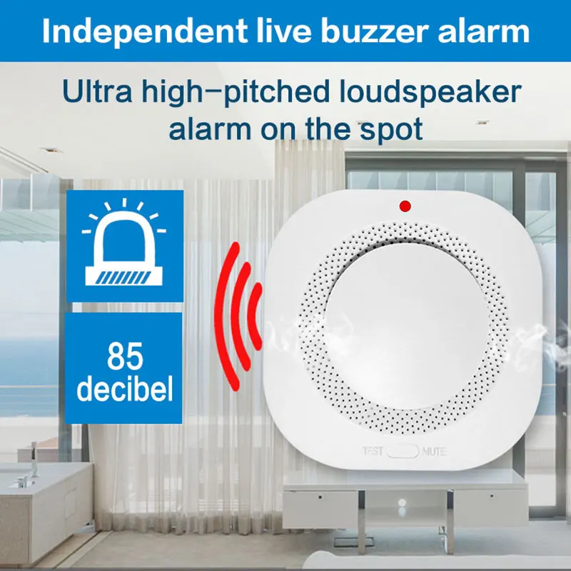 New Smoke Detector Wireless 433mhz Real-time Detection Fire Protection Alarm Sensor For Home Security Smoke Alarm Fire Equipment