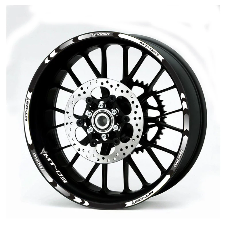 

12 Strips Racing Accessories Wheel Tire Rim Creative Decal Emblem Motorcycle custom Reflective Sticker For YAMAHA MT-03 mt03