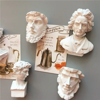 

Creative 3D Fridge Magnets Resin Wall Sticker Portrait Sculpture Art Beethoven Refrigerator Sticker Shome Decoration Accessories
