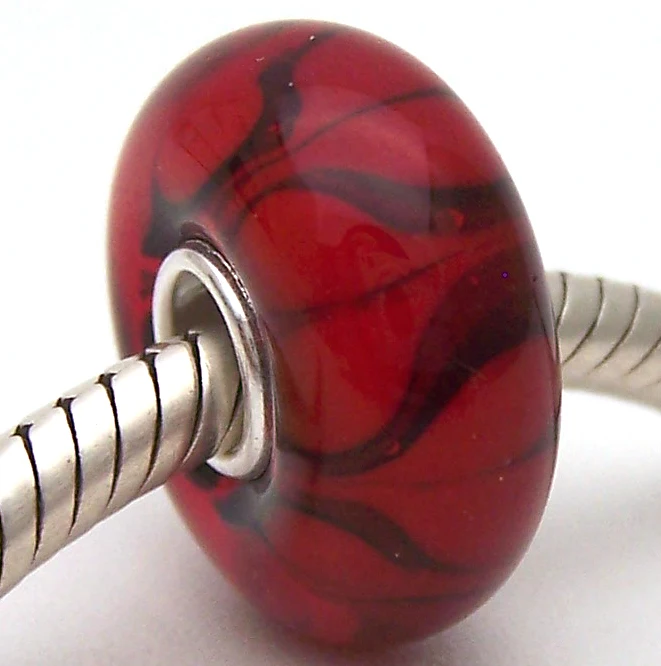 

PJG1206 100% S925 Sterling Silver Beads Murano Glass beads Fit European Charms Bracelet charms diy jewelry Lampwork GlassBeads