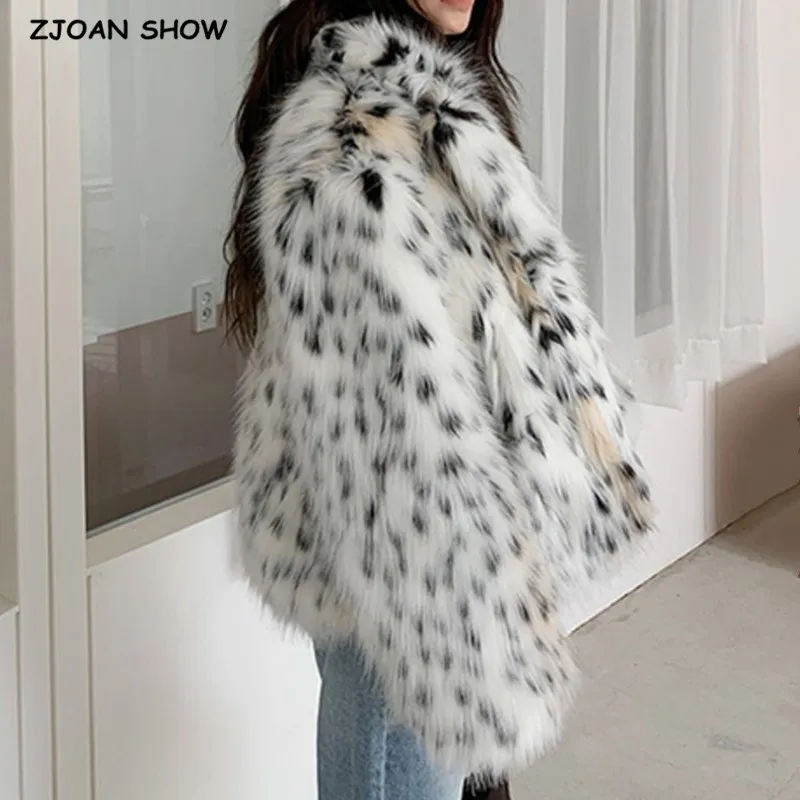 HIGH QUALITY Winter Notched Collar Hairy Shaggy