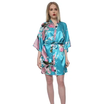

2020 Silk Bathrobe Women Satin Kimono Robes For Women Floral Robes Bridesmaids Long Kimono Robe Bride Silk Robe Dressing Gown