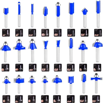 

24pcs Tongue Groove Set 1/4 Inch Shank Router Bit Set T Shape Wood Milling Cutter Router Bits YG8 Alloy 45# Carbon Steel
