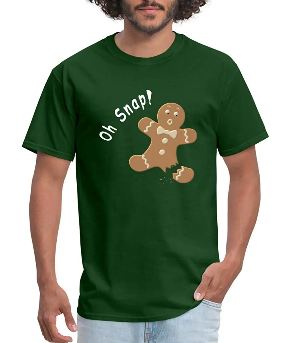 Oh Snap Gingerbread Man Christmas Men's T-Shirt unisex men women t shirt |