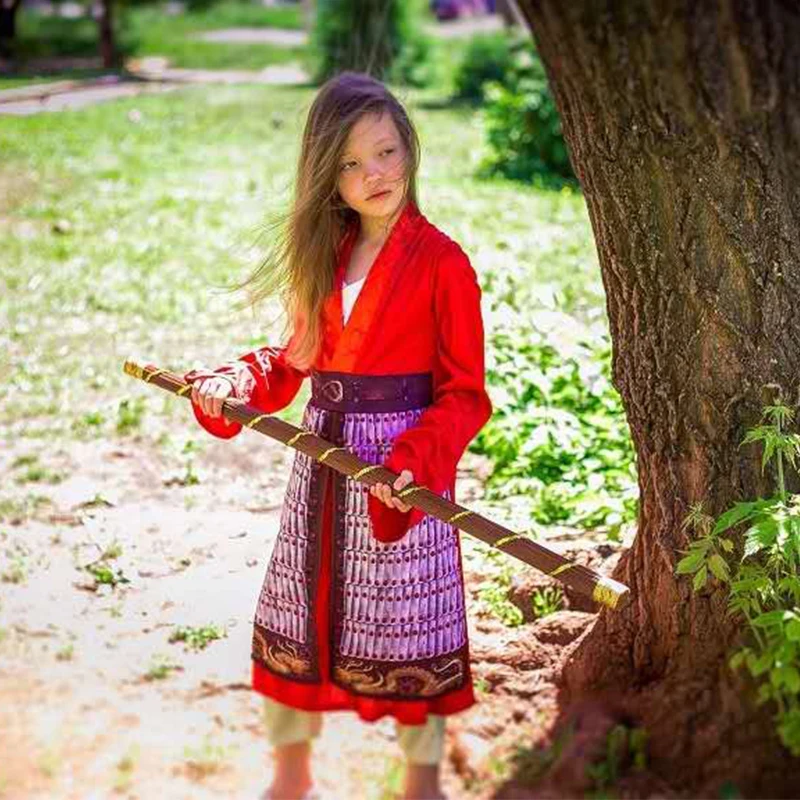 Child Girl Brave Mulan Cosplay Kids Fancy-dress Party New Classic Live Action Movie Character Traditional Chinese Costumes