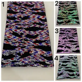 

Latest Velvet Lace Fabric 2020 High Quality African Lace Fabric with Sequins and stone for Nigerian Evening Dresses