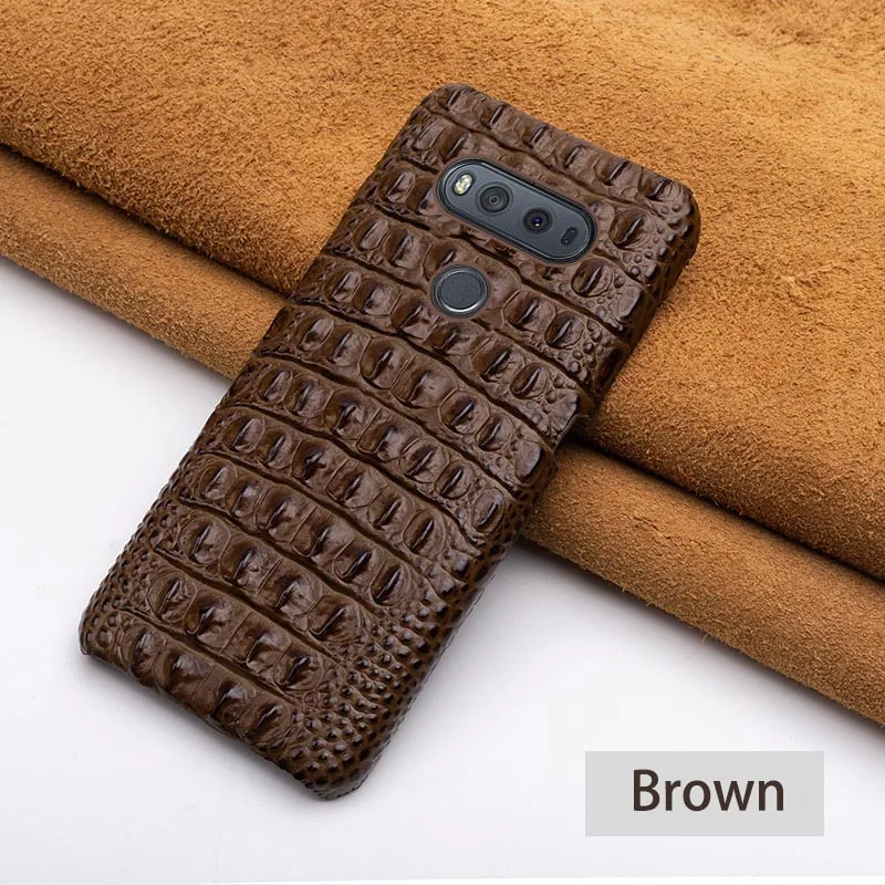 Чехол для телефона для LG V10 V20 V30s V40 V50 Thinq G6 G7 G8s ThinQ G3 G4 G5 Q6 Q7 Q8 K50 K4 K8 K10 коровьей задняя крышка зерна - Цвет: Brown Back