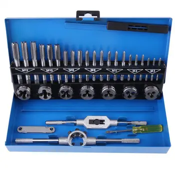 

32PCS Tap and Die Set Metric Wrench Cut Hand Threading Tool Tungsten Carbide Tap Die Screw Thread Making Tool Bit Set