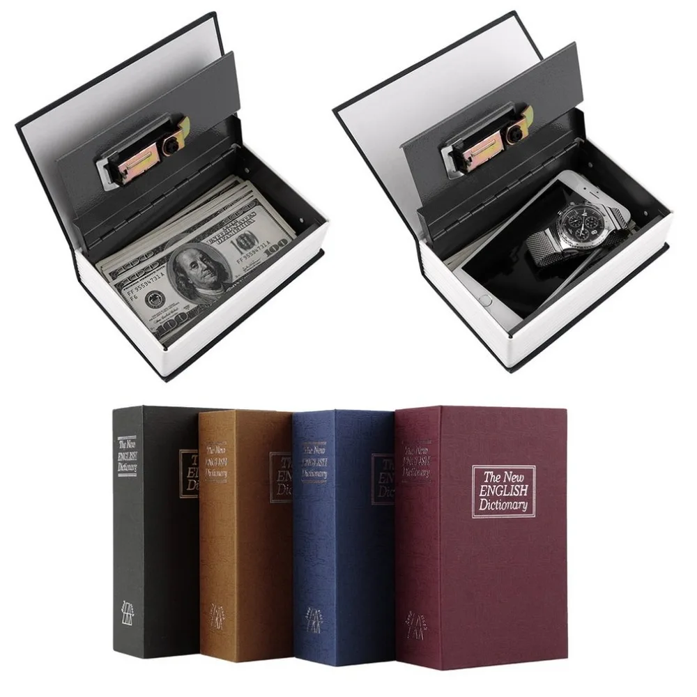 Dictionary Mini Safe Box Book Money Hidden Secret Security Safe Lock Cash Money Coin Storage Jewellery key Locker For Kid Gift