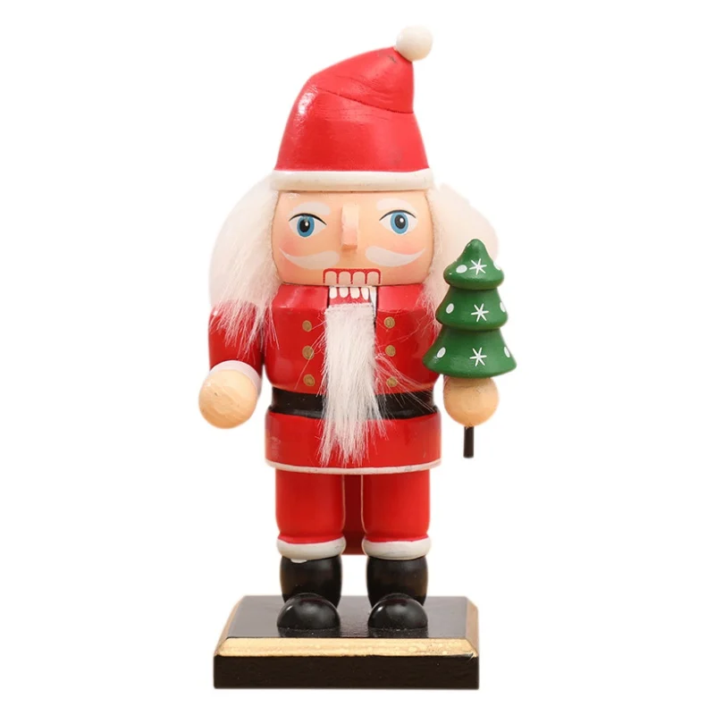 Деревянные рождественские фигурки щелкунчика, настольные украшения, Санта-Клаус, снеговик, кукольный подарок, рождественские украшения для дома - Цвет: A1