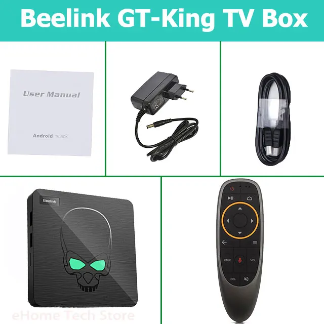 Mecool ТВ приставка новая Beelink GT KING Android 9,0 ТВ приставка S922X Четырехъядерный 4 Гб+ 64 Гб приставка ТВ Bluetooth 4,1 1000 м LAN USB 3,0 приставка - Цвет: Beelink GT KING