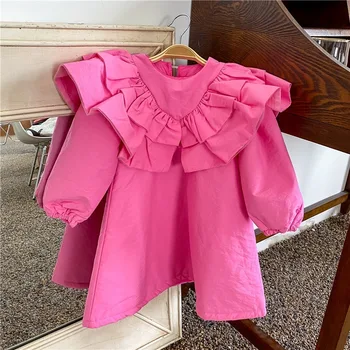 

Winter Korean Princess Girls Bubble Ruffles Exaggerated Dresses Girls Birthday Party Thicken Dress Kids Girls Winter Clothing