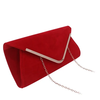

Women Lady Party Prom Bridal Wedding Evening Clutch Purse Handbag Shoulder Bag Envelope Clutch Bag Genuine Suede Shoulder