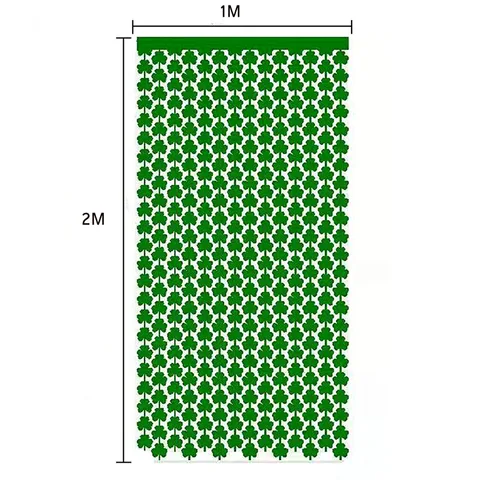 New Clover Tinsel Curtain Rain For Photo St. Patrick's Day Decoration Irish Festival Decor Green Backdrop Curtain Photozone