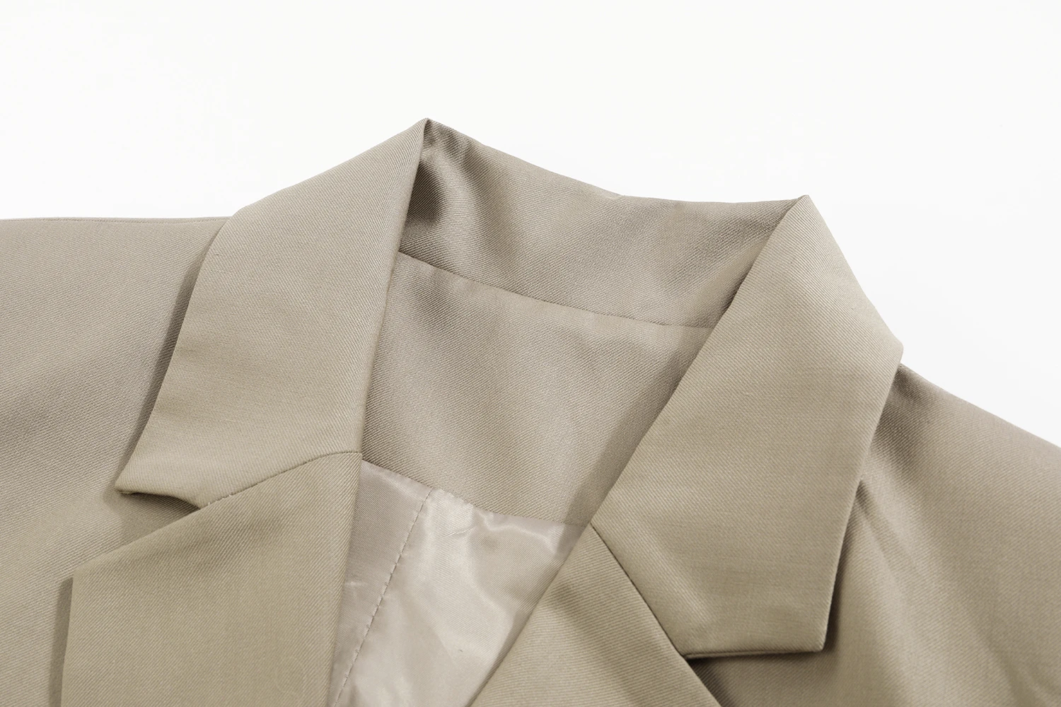 [EAM] Женский облегающий блейзер цвета хаки с завышенной талией, новинка, свободный пиджак с отворотом и длинным рукавом, модная куртка весна-осень, 1B484