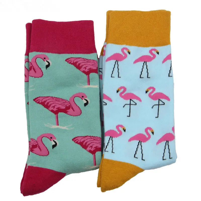 Прямая сделка модные брендовые мужские хлопковые носки теплые Фламинго принтеды Повседневное платье для SOX