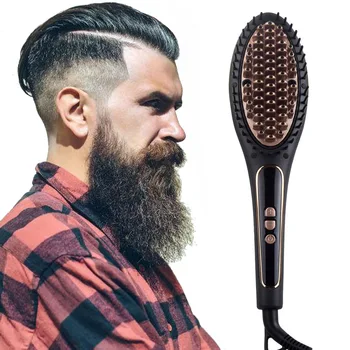 

Men's Bear Straightener Professional Hair Beard Straightening Iron Tangle Comb Styling Tools Detangle Combs Brush Hairbrush
