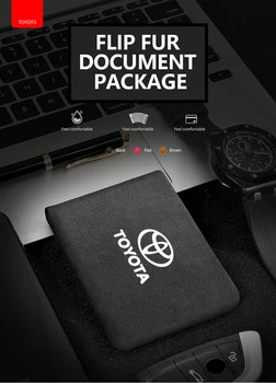 

Best selling car driving document package license case Two in one identification For Toyota Crown Reiz Corolla camry car style