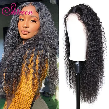 

Shireen Kinky Curly Remy 28 30 Inch Brazilian Human Hair Wigs 4x4 Lace Closure Wigs Pre Plucked With Baby Hair For Black Women