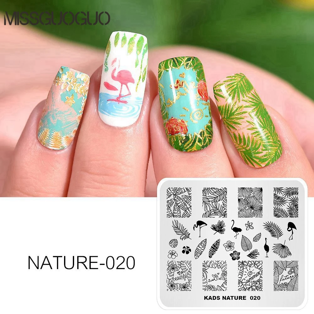 1 Pc Nail Stamping Plate Tropical Plant Flower Leaf Flamingo Nail Art Stamp  Templates Stencils Design Polish Manicure Tools - Nail Templates -  AliExpress