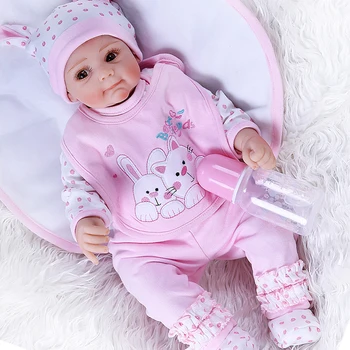 

Cute Bebe reborn dolls 52cm soft silicone reborn baby doll stuffed body soft reborn doll gift playmate kids toys