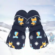 Children Ski Gloves Windproof And Waterproof Three-layer Warm Gloves Winter Essential Warm Gloves Cute Elk