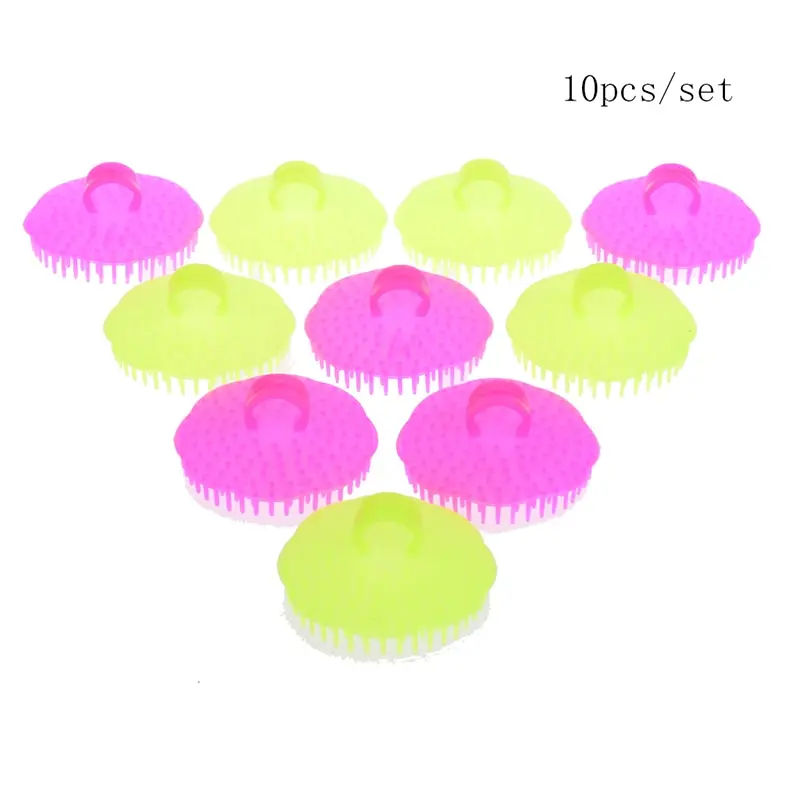 10pc/lot Bath Shampoo Scalp Massage Brush Soft Silicone Body Head Hair Massage Comb Health Care Head  Random