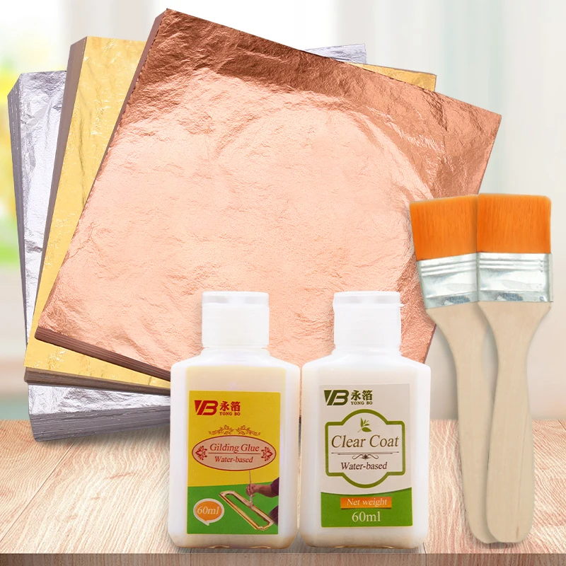 Imitation Gold Leaf Paper Gilding Copper Aluminum Leaf 14x14cm with