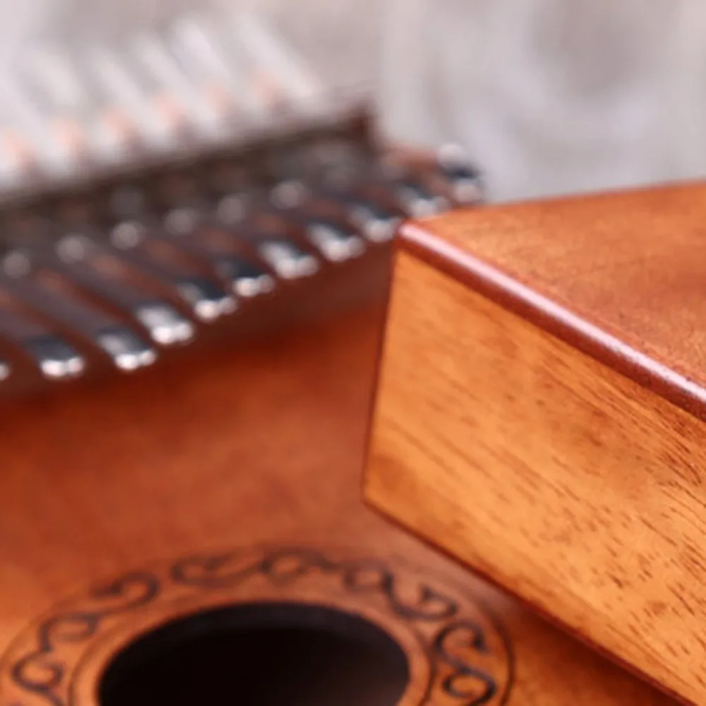 Instrumento Musical Kalimba Piano de Madera Maciza para Dedo Pulgar de Acacia de Caoba Africana Juguete port/átil para Principiantes OTOTEC