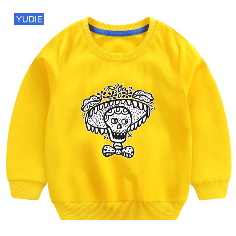 halloween costumes for kids girls Baby Boy Sweatshirt Autumn Long Sleeve Cartoon Animal toddler sweatshirts new fashion 6T - Цвет: sweatshirt yellow