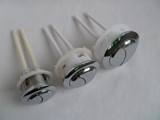 2 Rods Chrome Plated 38//48//58mm ABS Dual Flush Toilet Water Tank Push Button
