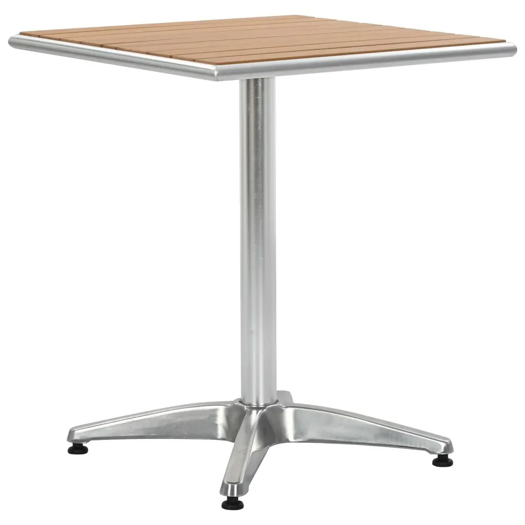 

VidaXL Garden Table Silver 60 X 60 X 70cm Aluminium And WPC 44801