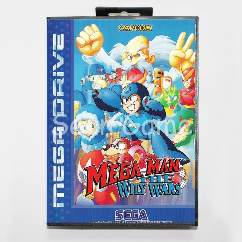 Приставка для Sega Mega Drive Man 16 бит игра The Wily Wars чехол в розничной коробке |