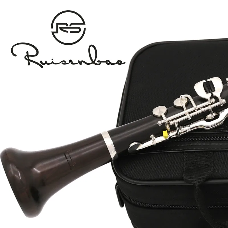 New Bb tone 19 keys Ebony wood clarinet German system design silver plating keys with case