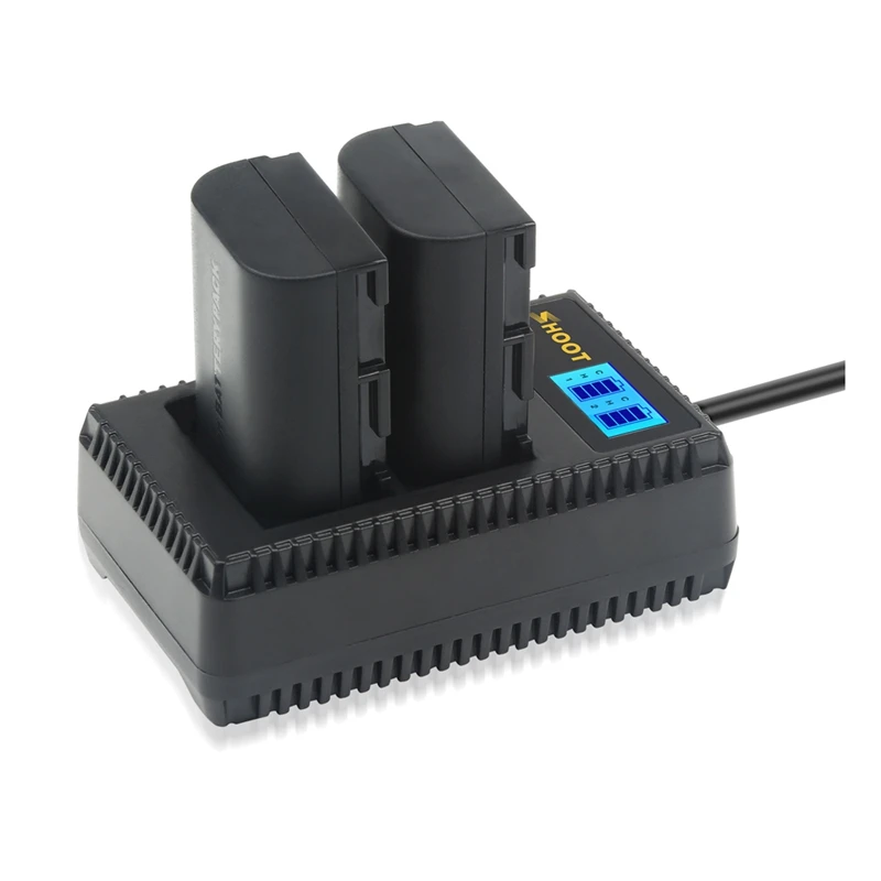 

AMS-SHOOT 2PCS LP-E6 Battery with LED Dual USB Charger for Canon EOS 6D 7D 5DS 5DSR 5D Mark II 5D 60D 60Da 70D 80D
