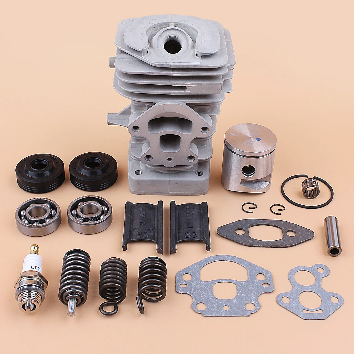 Kit Cilindro Pistone 39mm Per Motosega Husqvarna 235 236 240, Con Cuscinetti, Guarnizioni E Candela, Sostituisce 577831101