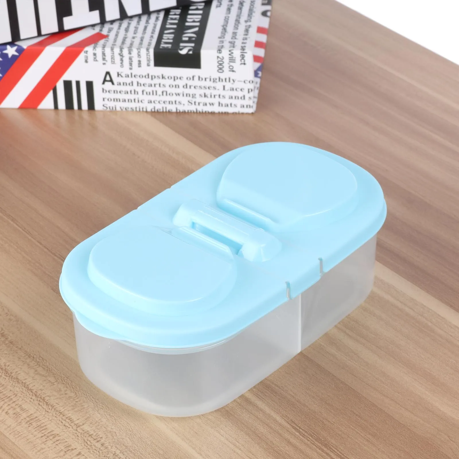 

Double Grid Plastic Case Storage Box Coarse Cereals Sealed Kitchen Multifunctional Clamshell Crisper Fruit Snacks Containers