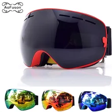 Брендовые очки для катания на лыжах и с чехол двойные слои Анти-туман Uv400 Для мужчин Для женщин сноуборд очки зимние Gafas Лыжный Спорт Защита для глаз