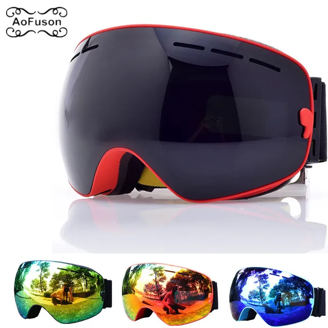 US $5.99 Brand Ski Goggles With Original Case Double Layers Anti-fog Uv400 Men Women Snowboard Glasses Winte