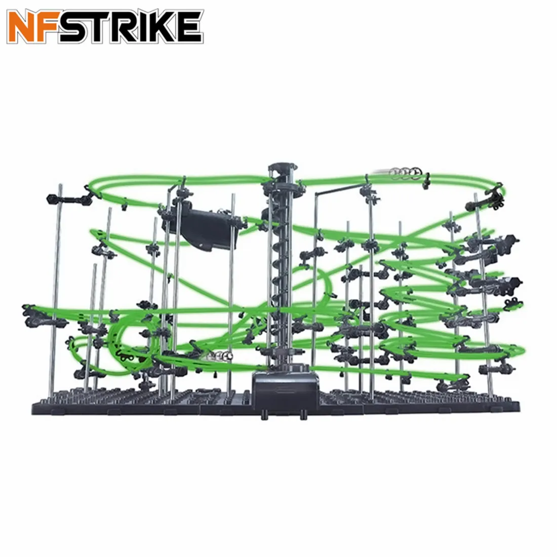 Skup Space Rail Level 1 2 3 4 DIY edukacyjne zabawki dla dzieci chłopiec fizyka Space Ball Rollercoaster zasilany winda zestaw klocków