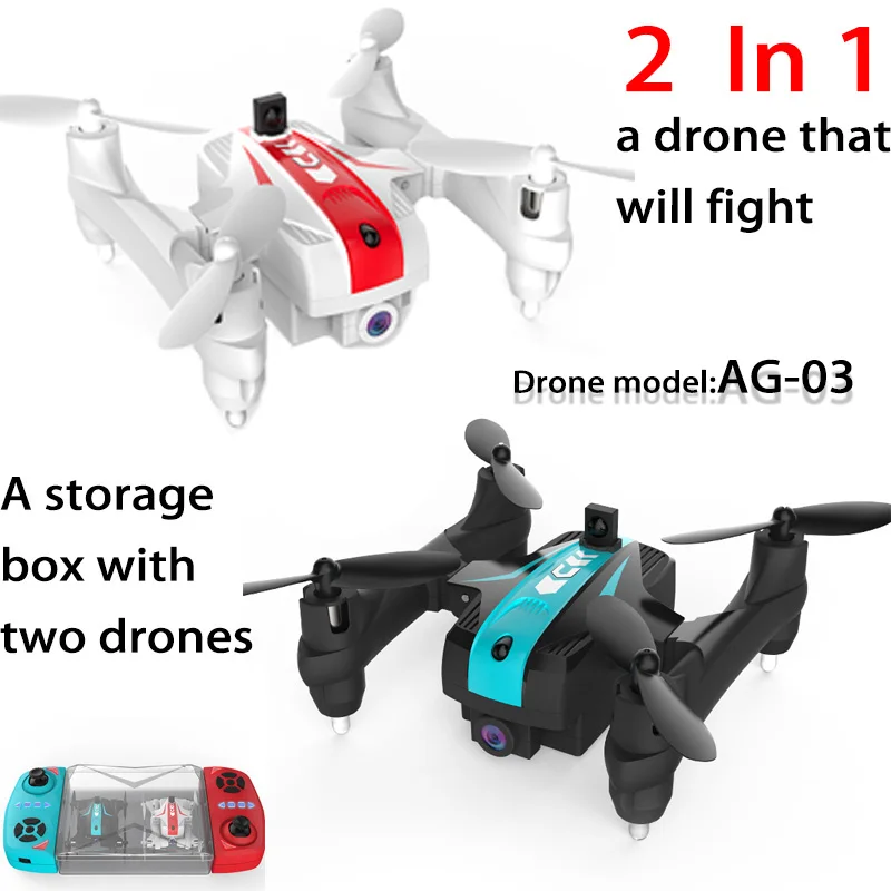 

2in1 Mini Infrared Battle Drone With Hd Camera 720P FPV WIFI Quadcopter Foldable Rc Toy For Kids Altitude Hold Includes 2 Drones