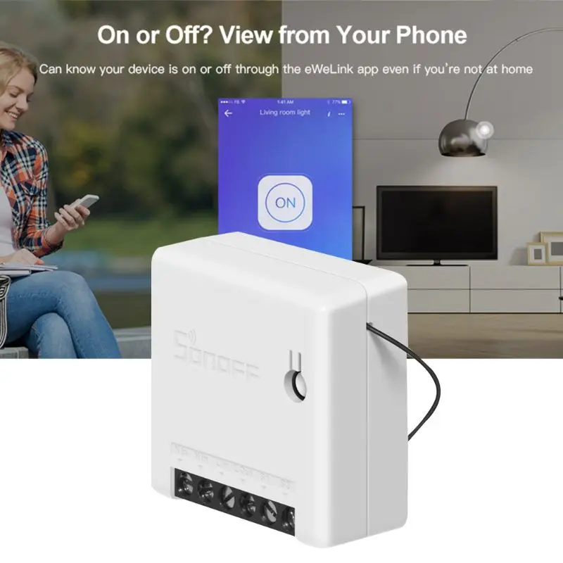 

For Sonoff MINI DIY Smart Switch Small WiFi Switch for Alexa Google Home Remote Control Alarm System