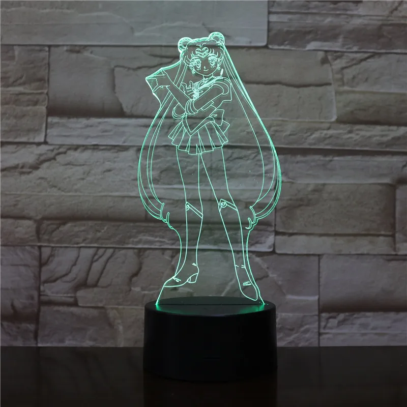 Tsukino Usagi фигурка USB 3D светодиодный ночсветильник украшение для детей Подарки
