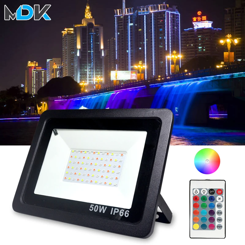 Светодиодный прожектор светильник RGB 30W 50W 100W 220V дистанционное управление