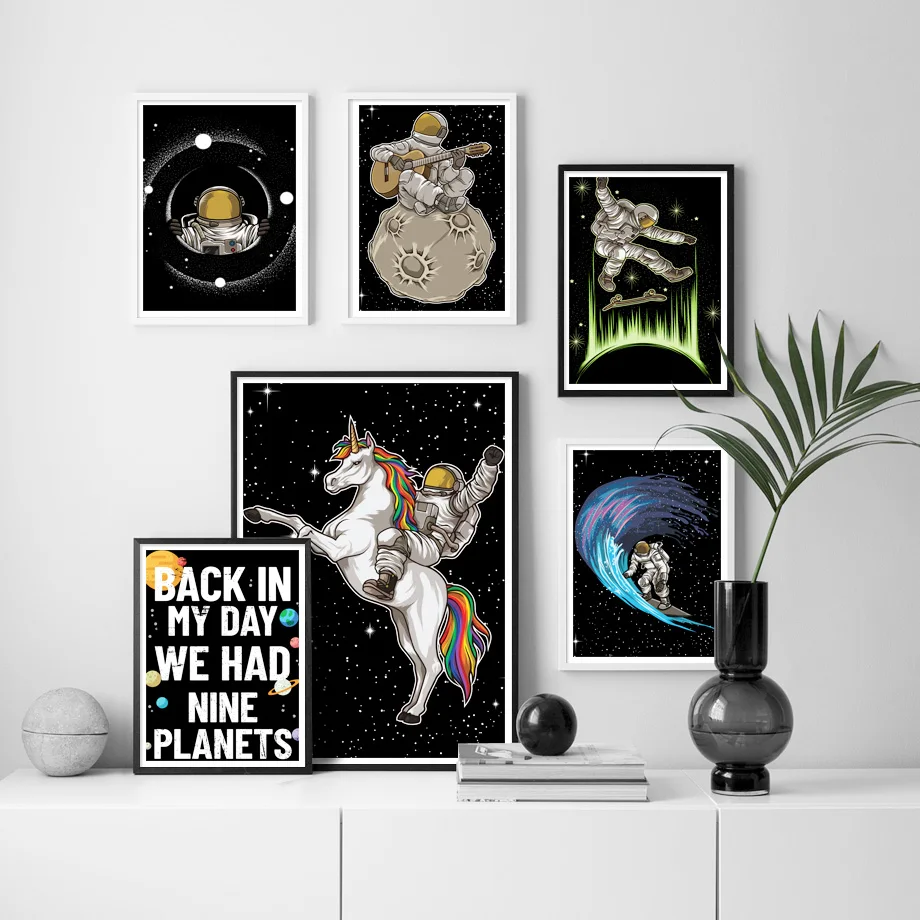 Space-Man-Planet-Astronaut-Star-Abstract-Wall-Art-Canvas-Painting-Nordic-Posters-And-Prints-Wall-Pictures